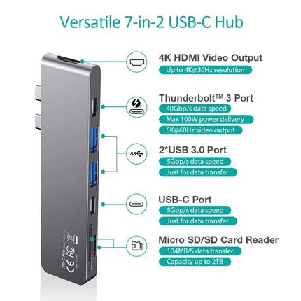 CHOETECH HUB-M14 USB-C  7 in 1 Expand Docking Station Hub for MacBook Pro.