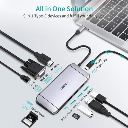 CHOETECH HUB-M15 USB-C 9-in-1 Multifunction Adapter.