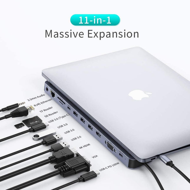 CHOETECH HUB-M20 USB-C 11-in-1 Multifunction Adapter.