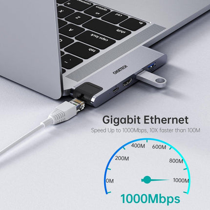 CHOETECH HUB-M24 7-in-2 MacBook Pro/Air USB Adapter USB-C Hub.
