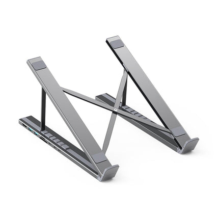 CHOETECH HUB-M48 7-in-1 Hub + Foldable Laptop stand USB-C to HDMI 4K/USB-A/TF&SD/USB-C with PD Charging.