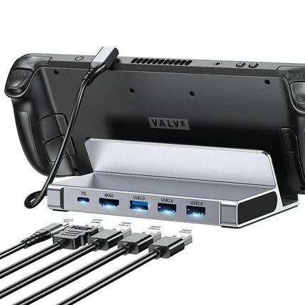 CHOETECH HUB-M77-GY PD100W 5-in-1 USB-C PD+HDMI+USB 3.0A/F+USB2.0 Steam Deck Docking Station.