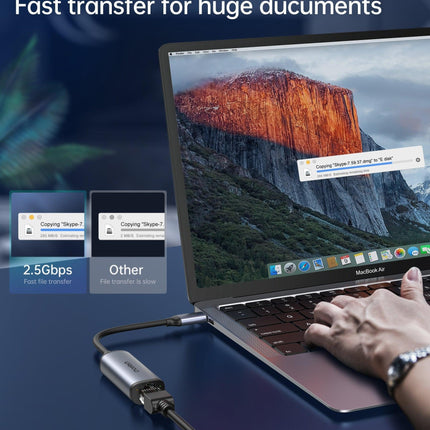 CHOETECH HUB-R02 USB-C to Gigabit Ethernet Adapter.
