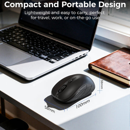 Choetech KB-002-BK 3-Level Adjustable 1600 DPI Wireless Mouse (Black).