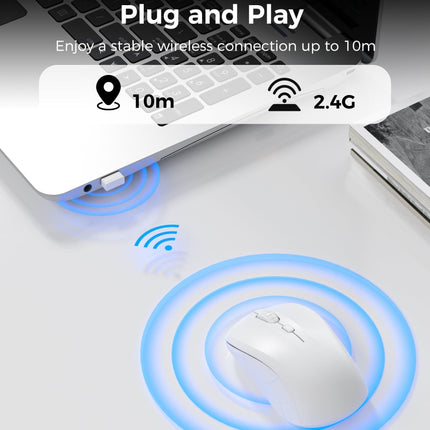 Choetech KB-002-WH single-mode 2.4G wireless mouse, white.