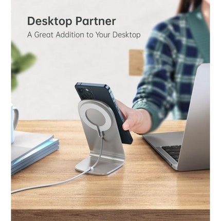 CHOETECH MA00117-SL MagLeap Magnetic Wireless Charger with Stand and AC Adapter.