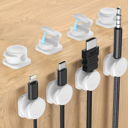 CHOETECH MCC001-WH 6 Pack Professional grade Magnetic Lock Cord Holder Clips White.