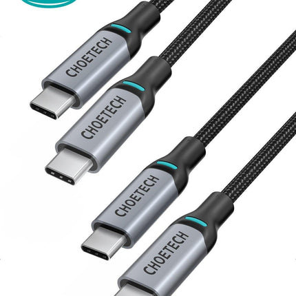 CHOETECH MIX00073 (XCC-1002 x2) 100W USB-C Braided Fast Charging Cable 1.8M 2 Pack.
