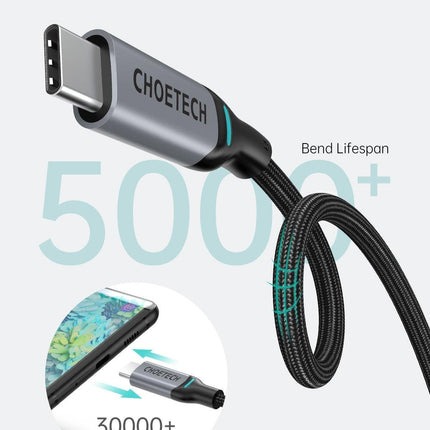 CHOETECH MIX00073 (XCC-1002 x2) 100W USB-C Braided Fast Charging Cable 1.8M 2 Pack.
