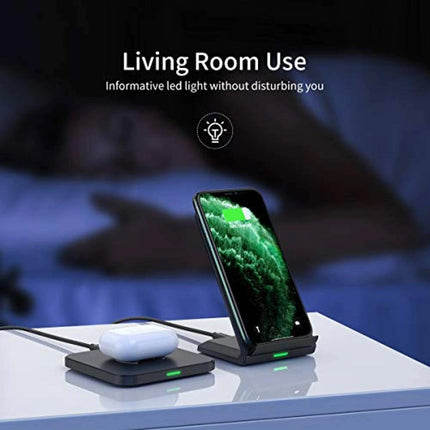 CHOETECH MIX00087 (T524S+T511S) Qi 10W/7.5W Fast Wireless Charging Stand and Pad.