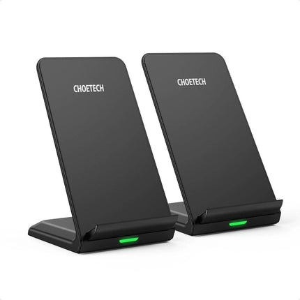 CHOETECH MIX00093 Fast Wireless Charging Stand 10W Qi-Certified T524S 2-Pack.