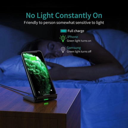 CHOETECH MIX00093 Fast Wireless Charging Stand 10W Qi-Certified T524S 2-Pack.