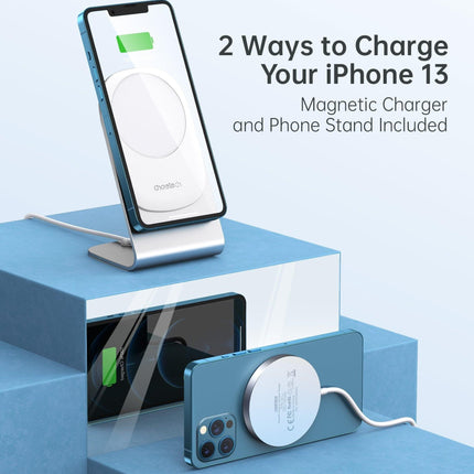 CHOETECH MIX00117SL Magasafe Fast Wireless Charger Stand Holder For iPhone 13/12 (H047+T517).