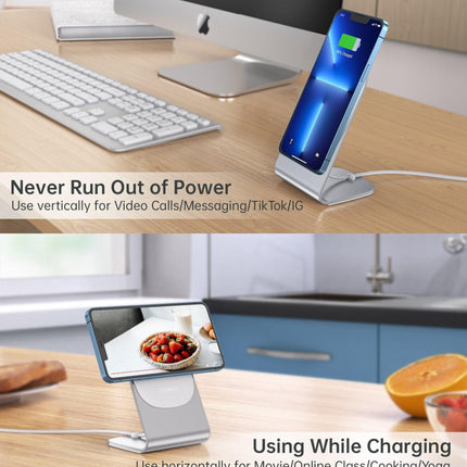 CHOETECH MIX00117SL Magasafe Fast Wireless Charger Stand Holder For iPhone 13/12 (H047+T517).