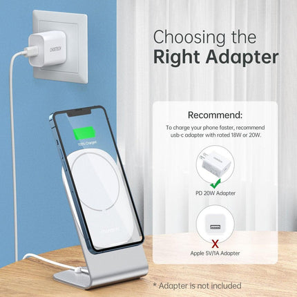 CHOETECH MIX00117SL Magasafe Fast Wireless Charger Stand Holder For iPhone 13/12 (H047+T517).