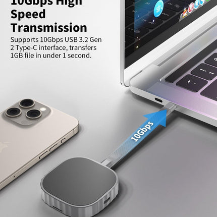 CHOETECH MSE001-GY Dual USB-C Port M.2 NVME 2230 Protocol SSD Enclosure with PD100W input Enclosure (Support 2TB Max).