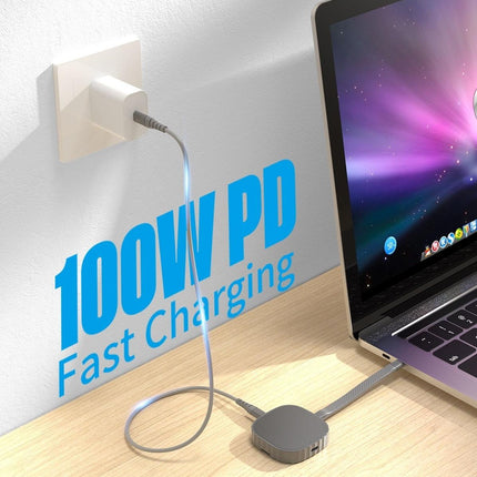 CHOETECH MSE001-GY Dual USB-C Port M.2 NVME 2230 Protocol SSD Enclosure with PD100W input Enclosure (Support 2TB Max).