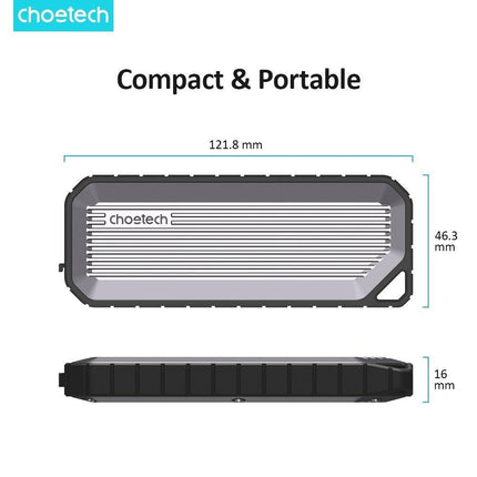 CHOETECH MSE004-GY USB3.2 Chips M.2 NVME / SATA SSD Protocol 10Gbps Transfer Speed Enclosure with IP65 water-Proof and Dust -Proof (Support 8TB Max).