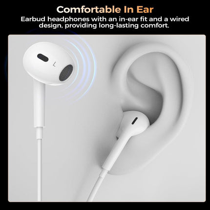 Choetech OC-A016 3.5mm lateral in ear Stereo sound Wired Headphones White.