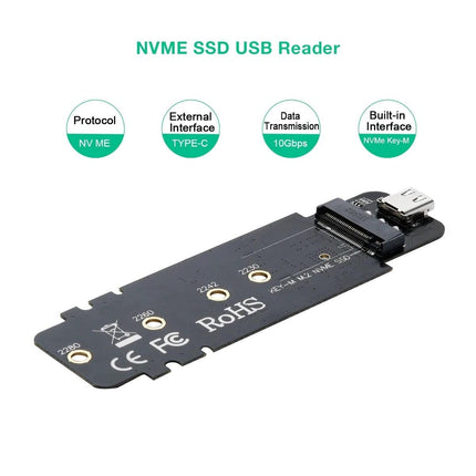 CHOETECH PC-HDE02 M.2 to USB SSD Reader (Enclosure only) Supports M-Key (PCI-E NVMe-based).