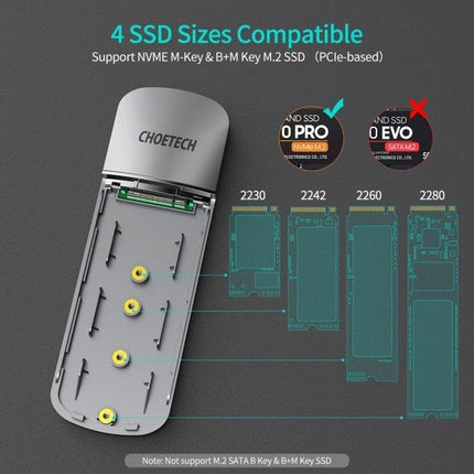 Choetech PC-HDE16 USB-C to M.2 B-Key Hard Drive Enclosure (10Gbps).