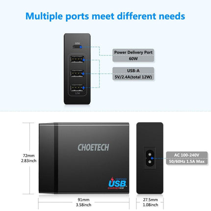 CHOETECH PD72 Power Delivery Charger.