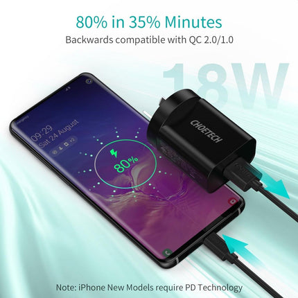 CHOETECH Q5003 18W QC Quick Charger (Black).
