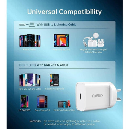 Choetech Q5004 PD Fast Type C Wall Charger 20W.