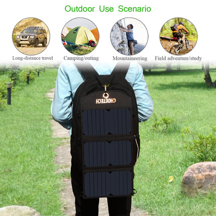 CHOETECH SC001 19W Portable Solar Panel Charger SunPower Panels Dual USB Charger for Camping/RV/Outdoors.