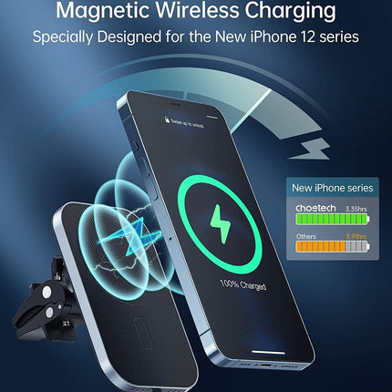 Choetech T200-F MagLeap Magnetic Wireless Car Charger for iPhone 12.
