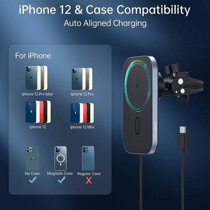 Choetech T200-F MagLeap Magnetic Wireless Car Charger for iPhone 12.