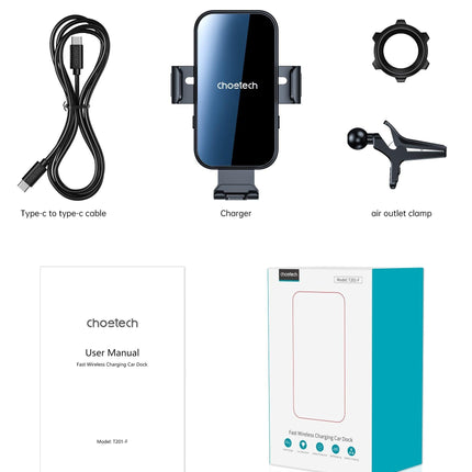 Choetech T202-F Fast Wireless Charging Car Dock.