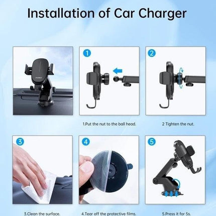 CHOETECH T203-F 15W Gravity Car Charger Holder.