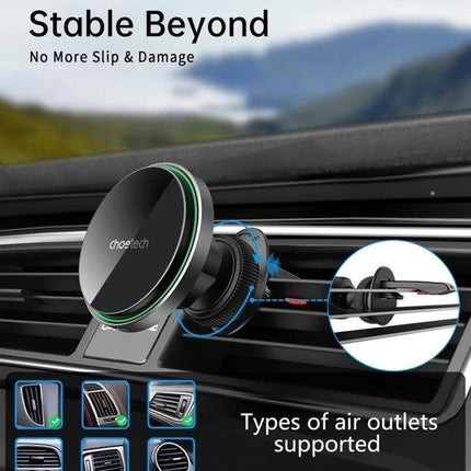 CHOETECH T205-F 15W Magnetic Car Charger Holder with LED Light (PC housing).