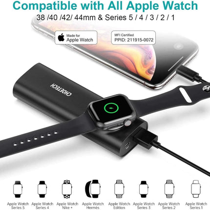 CHOETECH T315 2-in-1 Portable Wireless iWatch Quick Charger 5000mAh Power Bank.