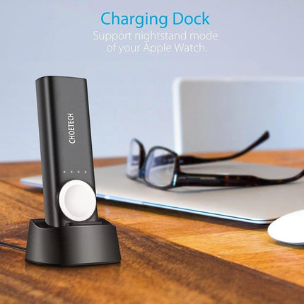 CHOETECH T315 2-in-1 Portable Wireless iWatch Quick Charger 5000mAh Power Bank.