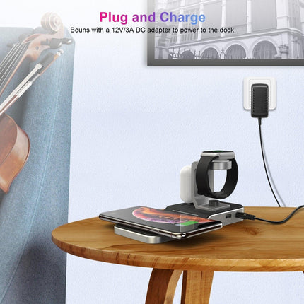 CHOETECH T316 4-in-1 Wireless Charging Station for iPhone/Apple Watch/iPod and all Qi Wireless Cell phones.