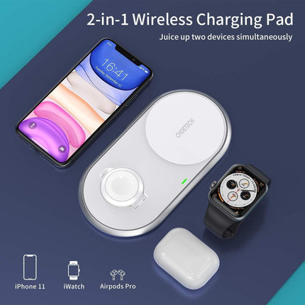 CHOETECH T317 2-in-1 Dual Wireless Charger Pad (MFI Certified).