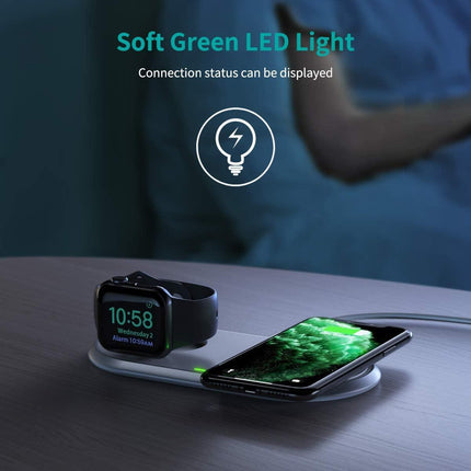 CHOETECH T317 2-in-1 Dual Wireless Charger Pad (MFI Certified).