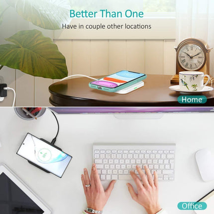 CHOETECH T511BW Fast Wireless Charging Pad Black And White 2 Pack.