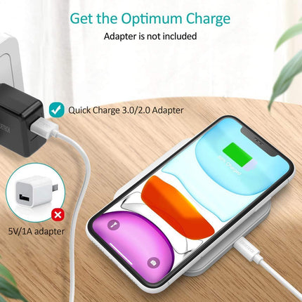 CHOETECH T511BW Fast Wireless Charging Pad Black And White 2 Pack.