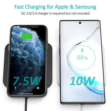 CHOETECH T511BW Fast Wireless Charging Pad Black And White 2 Pack.