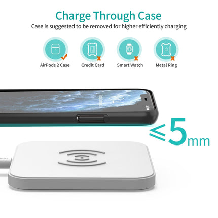 CHOETECH T511-S 10W/7.5W Fast Wireless Charger Pad (White).