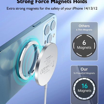 CHOETECH T518-F 15W Removable Wireless Magnetic Charger for iPhone12/13/14.