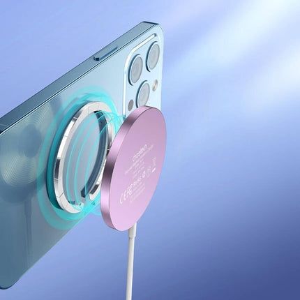 CHOETECH T518-PK Magnetic Wireless Charger for all Qi Cell Phone & iPhones 12/13/14/15 (Pink).
