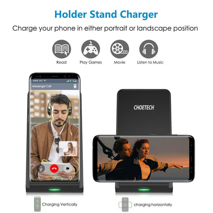 CHOETECH T524S 10W/7.5W Fast Wireless Charging Stand.