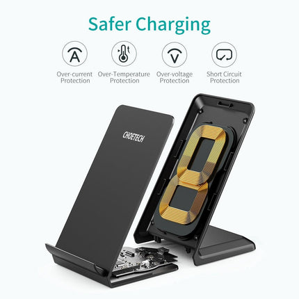 CHOETECH T524S 10W/7.5W Fast Wireless Charging Stand with AC Adapter.