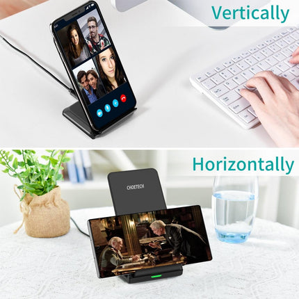 CHOETECH T524S 10W/7.5W Fast Wireless Charging Stand with AC Adapter.
