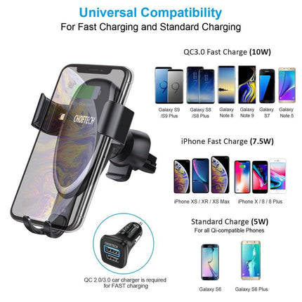 CHOETECH T536-S Fast Wireless Charging Car Mount Phone Holder.