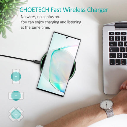 CHOETECH T559-F 15W Wireless Charging Pad with AC Adapter.